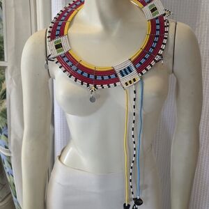 Maasai Beaded Necklace Collar Handmade Tribal Wedding Ceremonial African